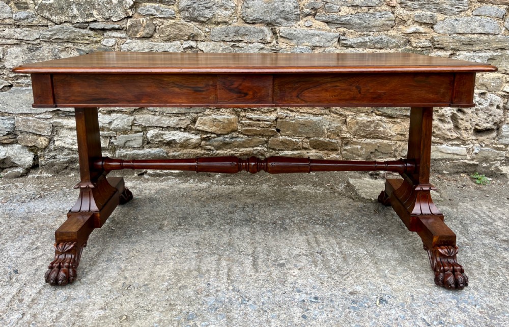 Large Regency Rosewood Library Table  View VIII