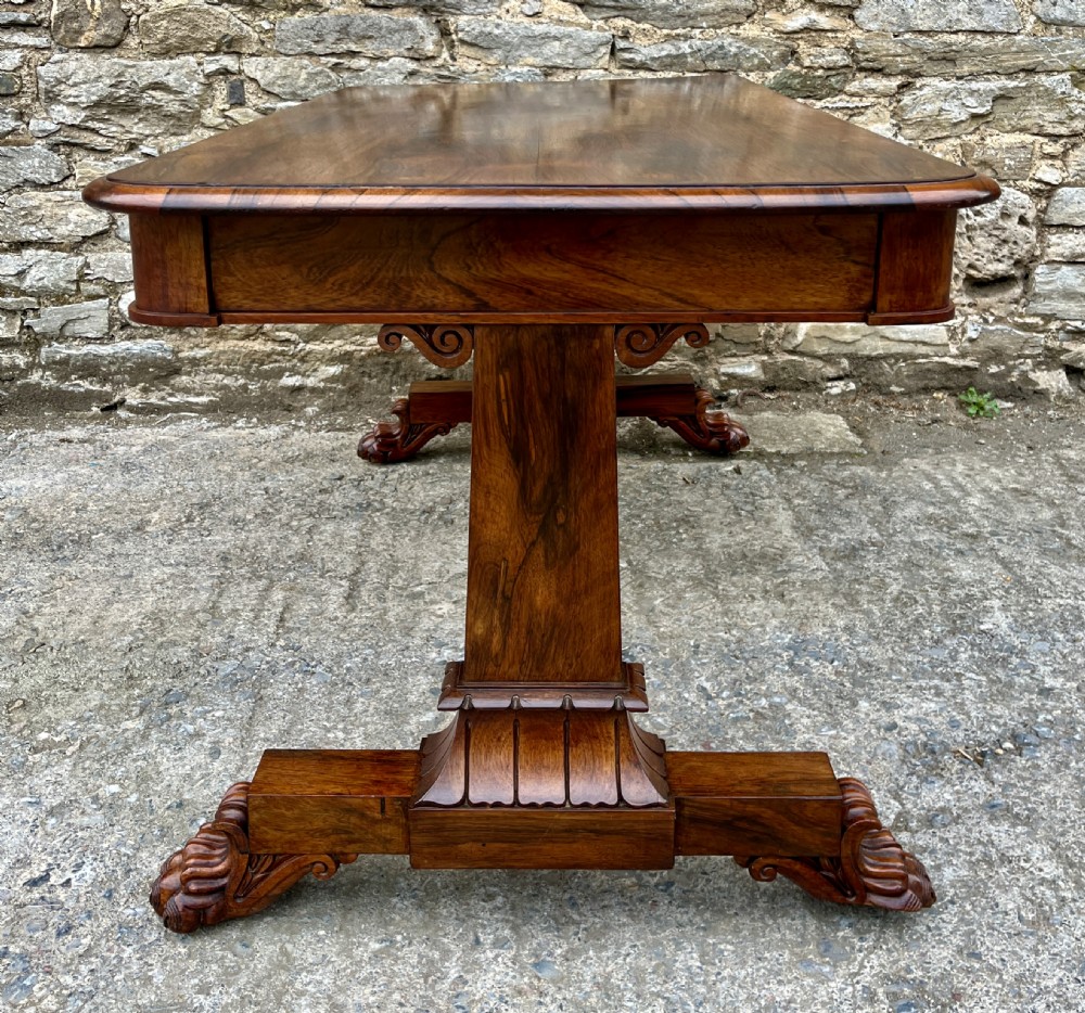 Large Regency Rosewood Library Table  View XI
