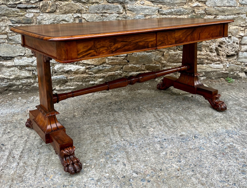 Large Regency Rosewood Library Table  View XII