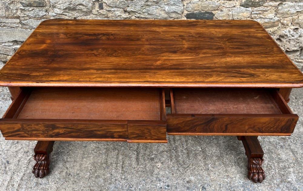 Large Regency Rosewood Library Table  View XIV