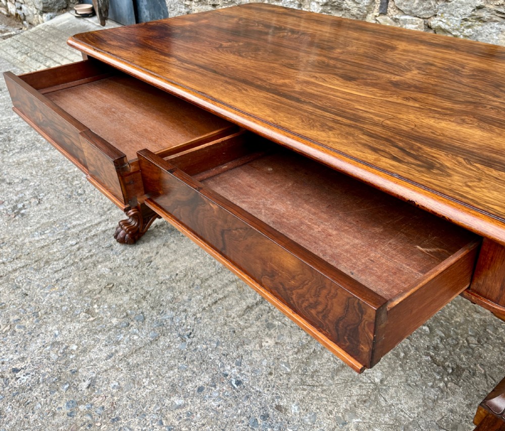 Large Regency Rosewood Library Table  View XV