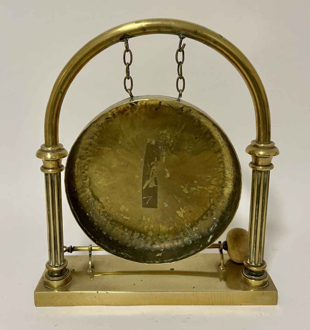 Large Antique Brass Dinner Gong View V