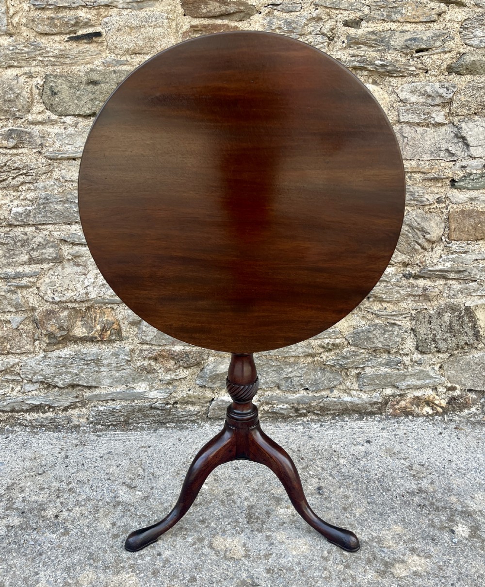 Georgian Mahogany Tilt Top Wine Table View IX