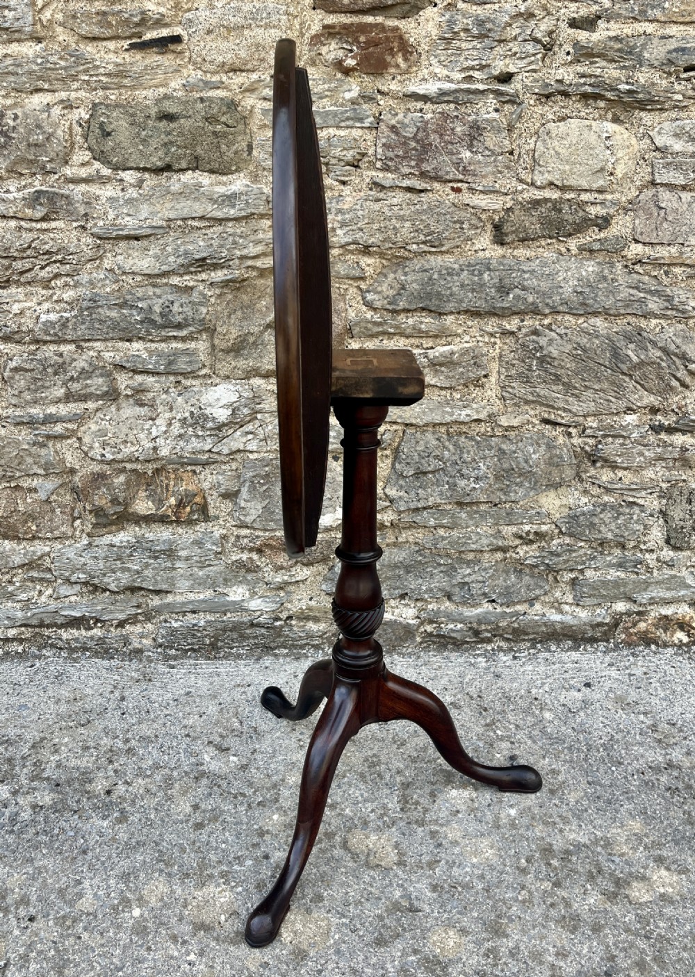 Georgian Mahogany Tilt Top Wine Table View XII
