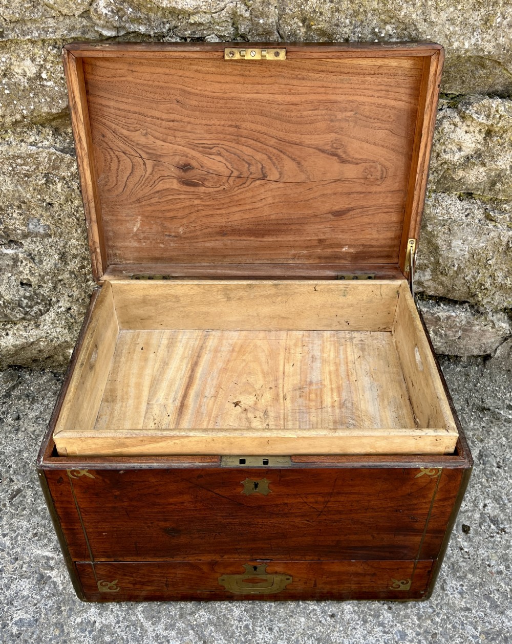 Antique Military Camphorwood Document Box View XVII