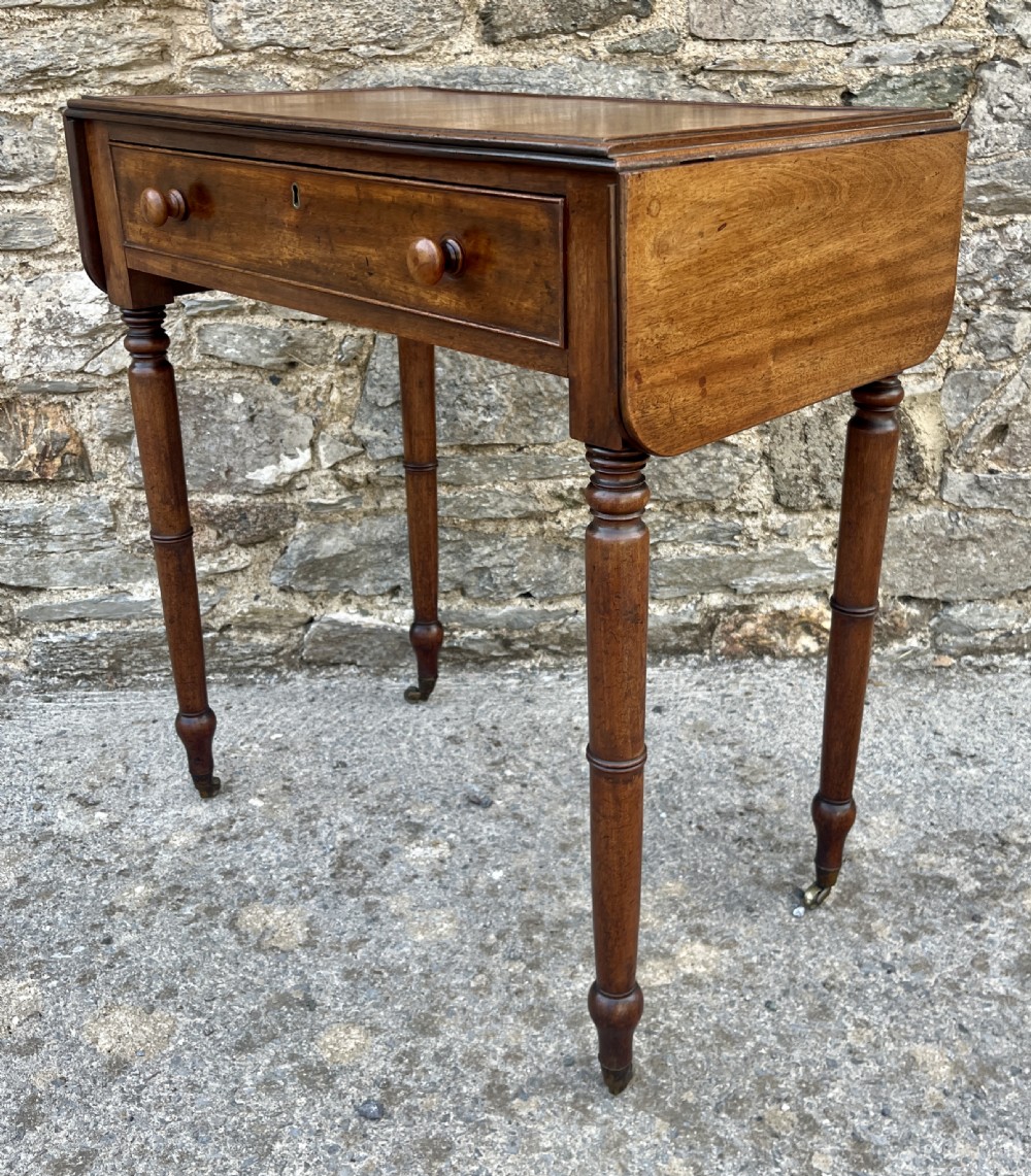 Regency Mahogany Drop Leaf Work Table View XIV