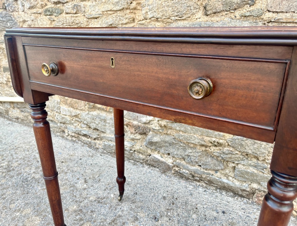 Regency Mahogany Drop Leaf Work Table View XVII