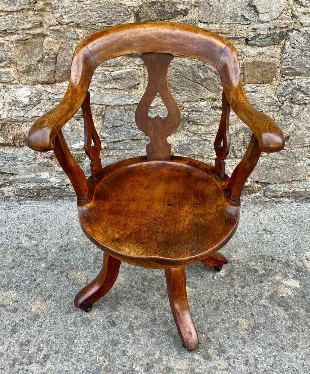 Antique Oak Swivel Desk Chair