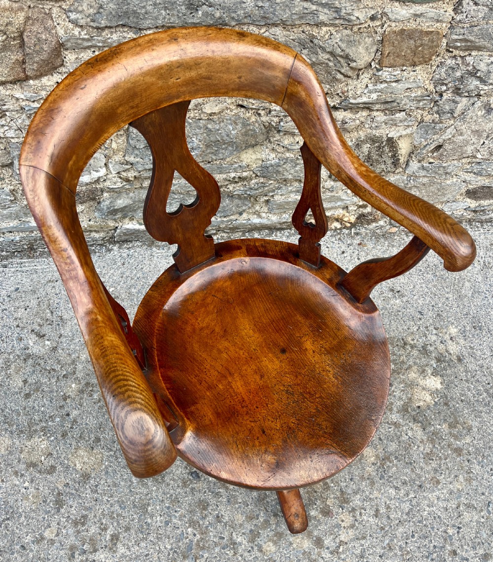 Antique Oak Swivel Desk Chair View III