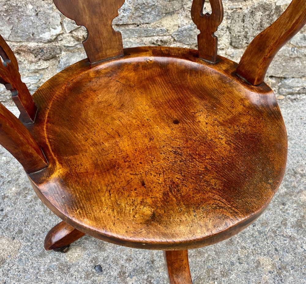 Antique Oak Swivel Desk Chair View VI