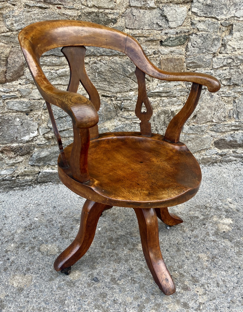 Antique Oak Swivel Desk Chair View X
