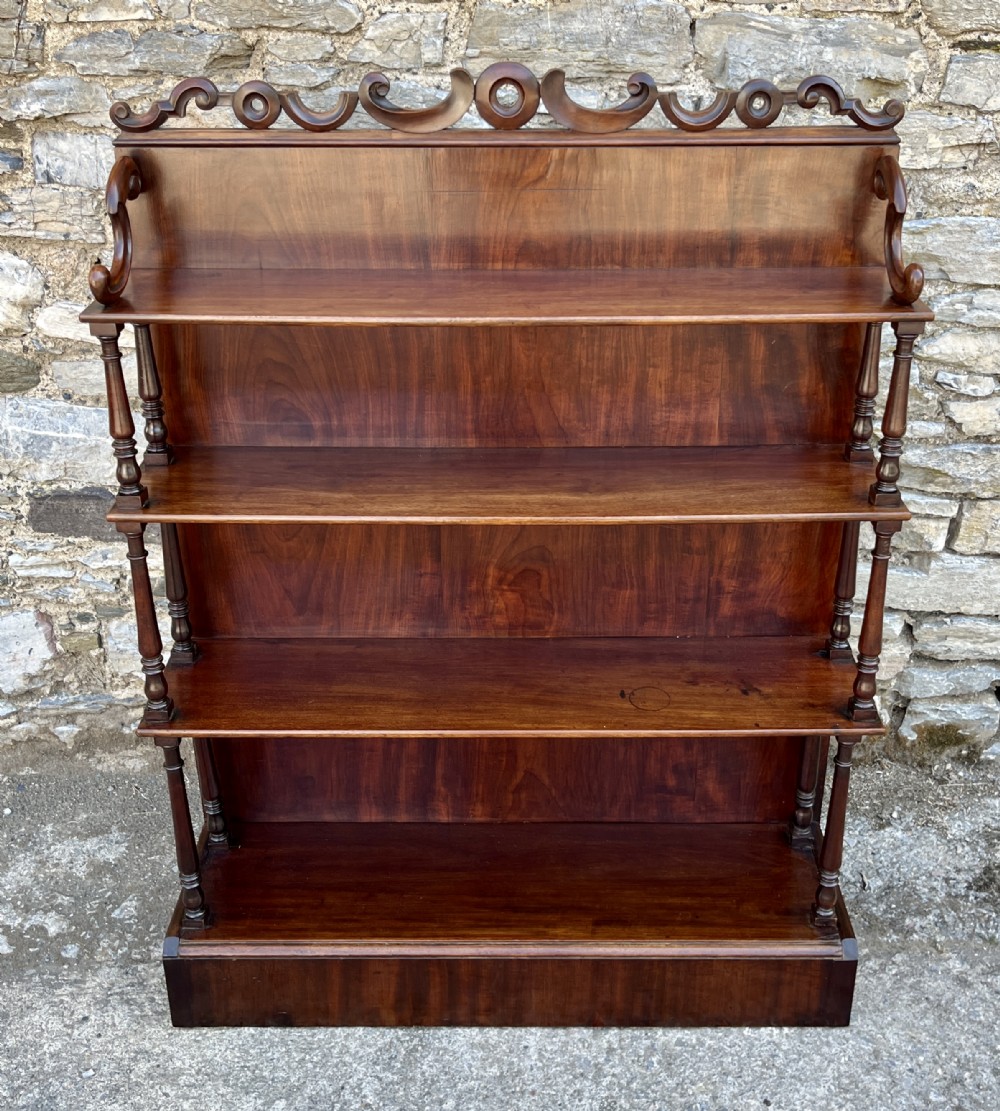 Antique Mahogany Waterfall Bookcase