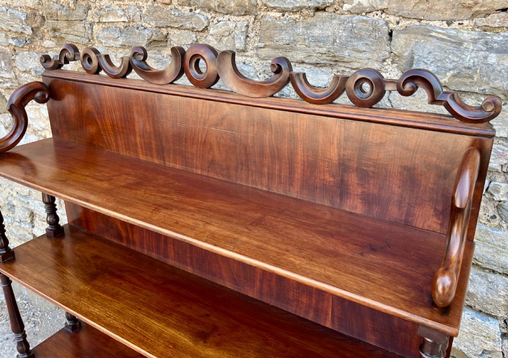 Antique Mahogany Waterfall Bookcase View XI