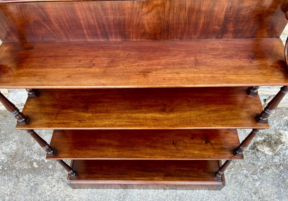 Antique Mahogany Waterfall Bookcase View XII