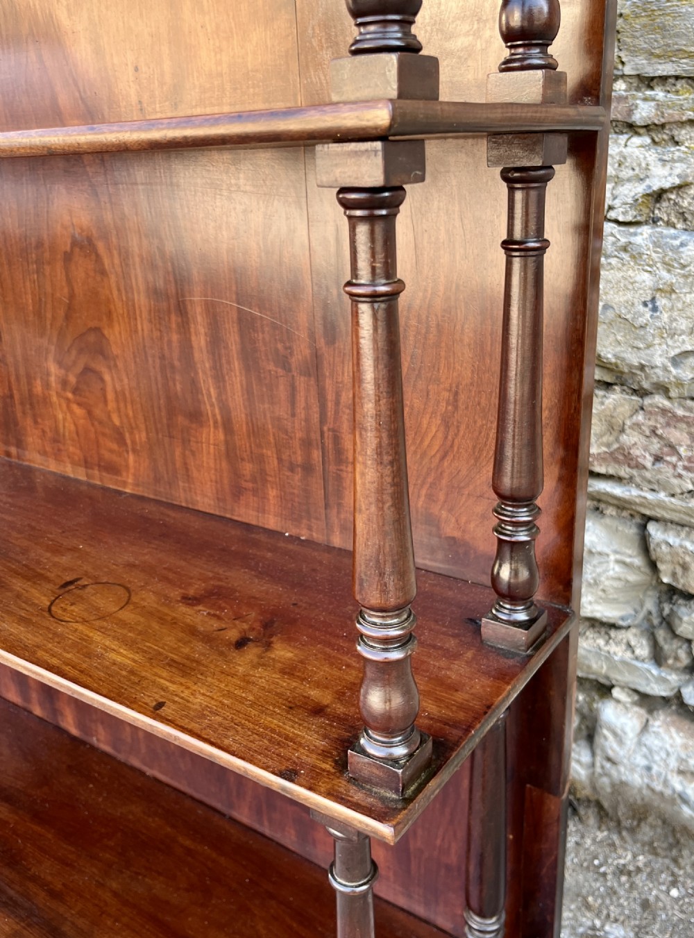Antique Mahogany Waterfall Bookcase View XIV