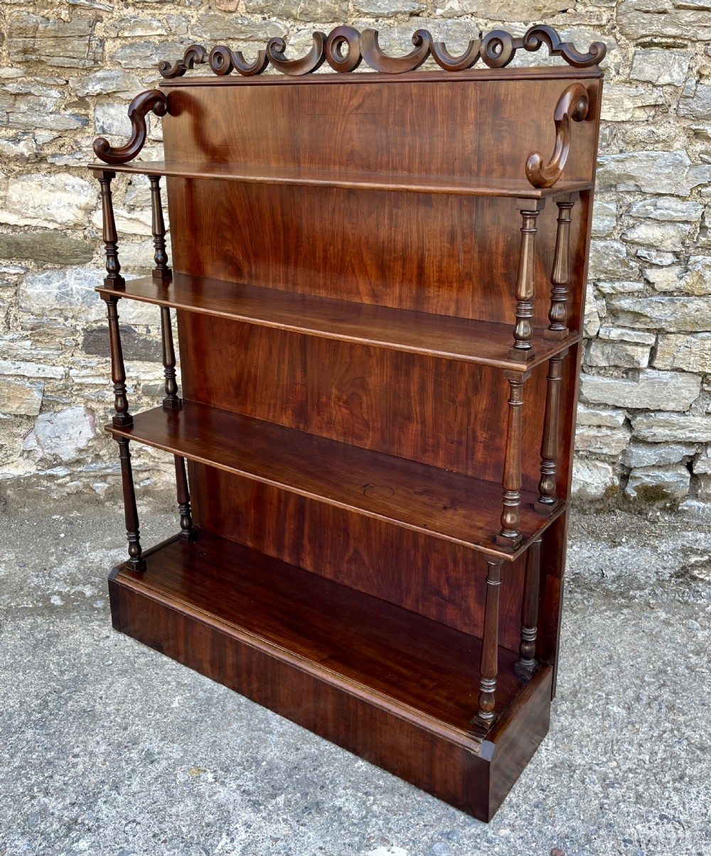 Antique Mahogany Waterfall Bookcase View XVIII