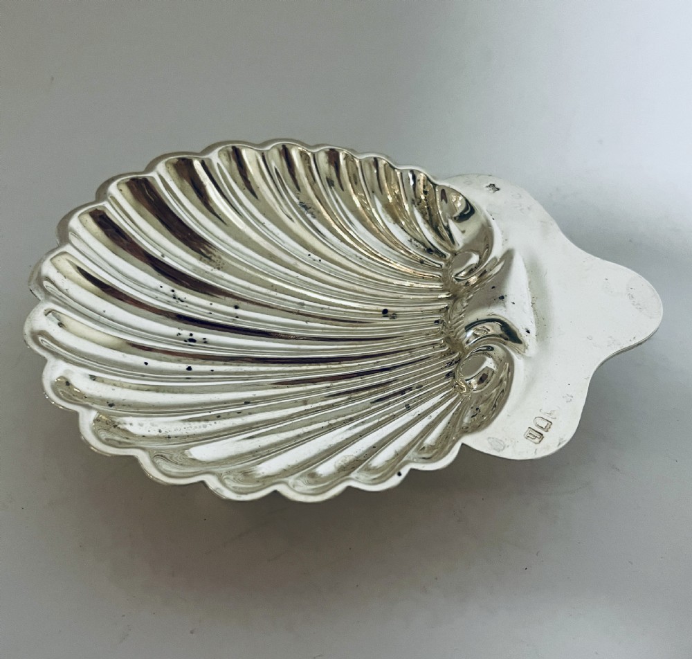 Antique Silver Shell Shaped Butter Dish View IV