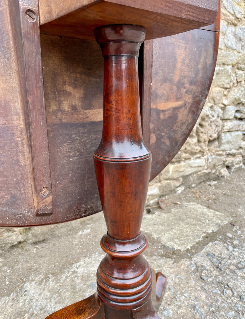 Georgian Fruitwood Tilt Top Occasional Table View XVI