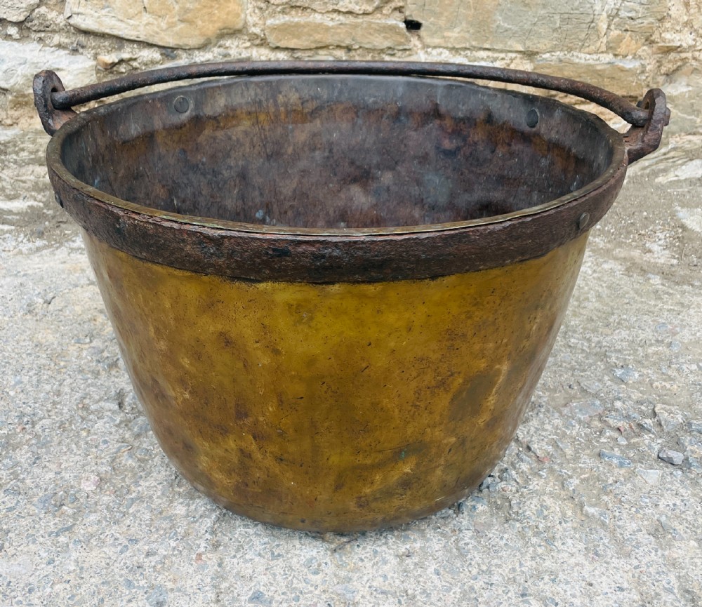 Large Antique Brass Cauldron