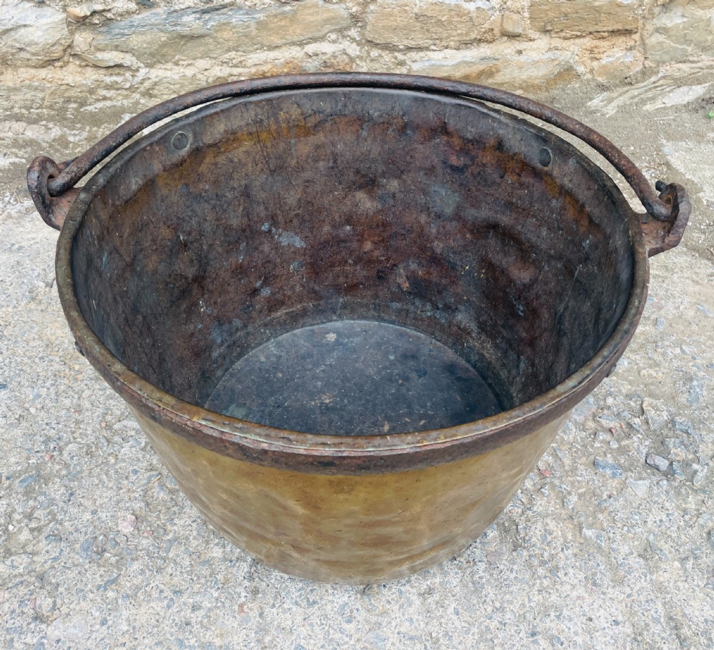 Large Antique Brass Cauldron View III