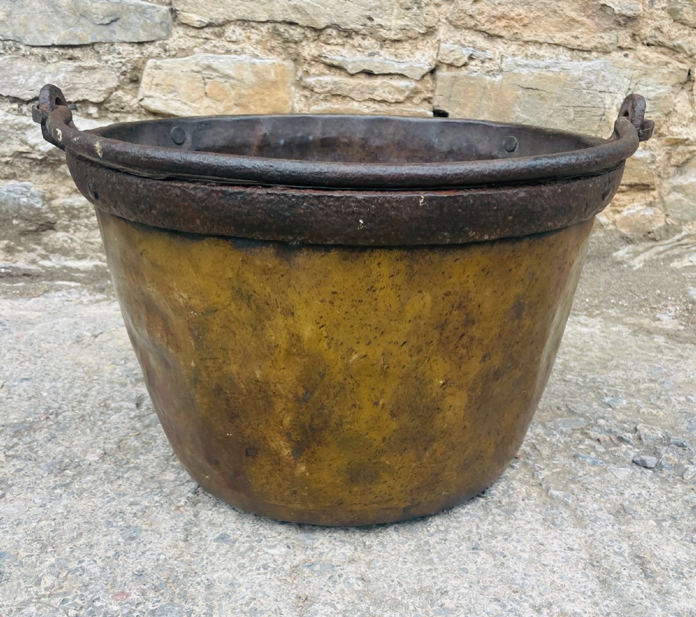 Large Antique Brass Cauldron View VI