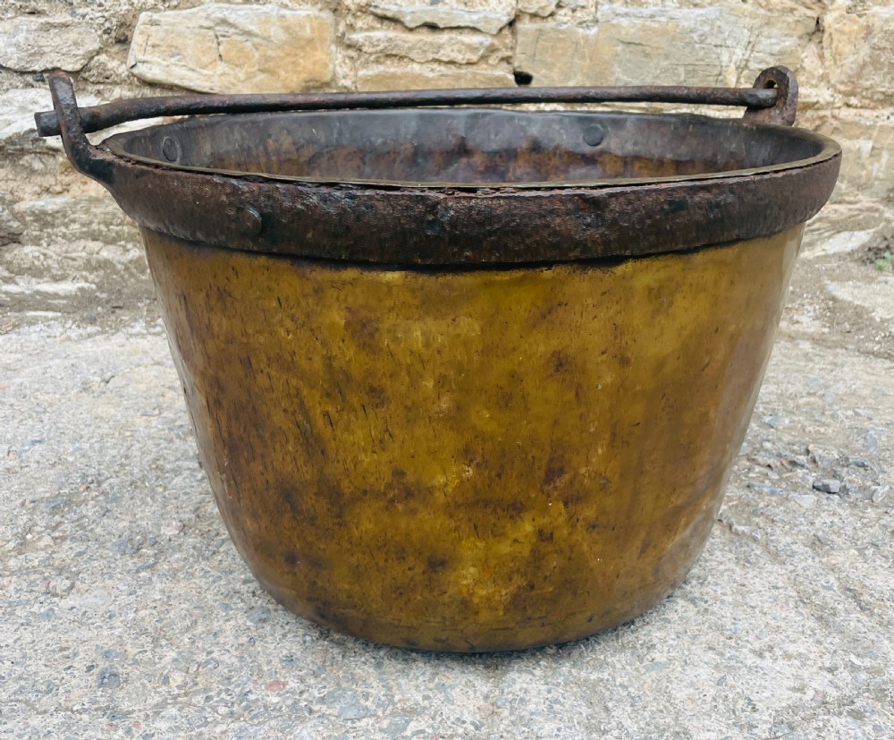 Large Antique Brass Cauldron View XI