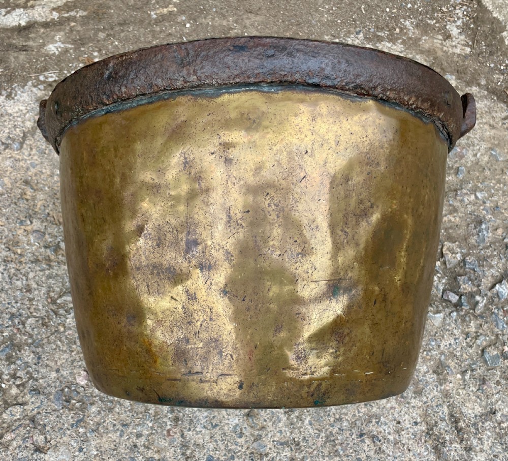 Large Antique Brass Cauldron View XII