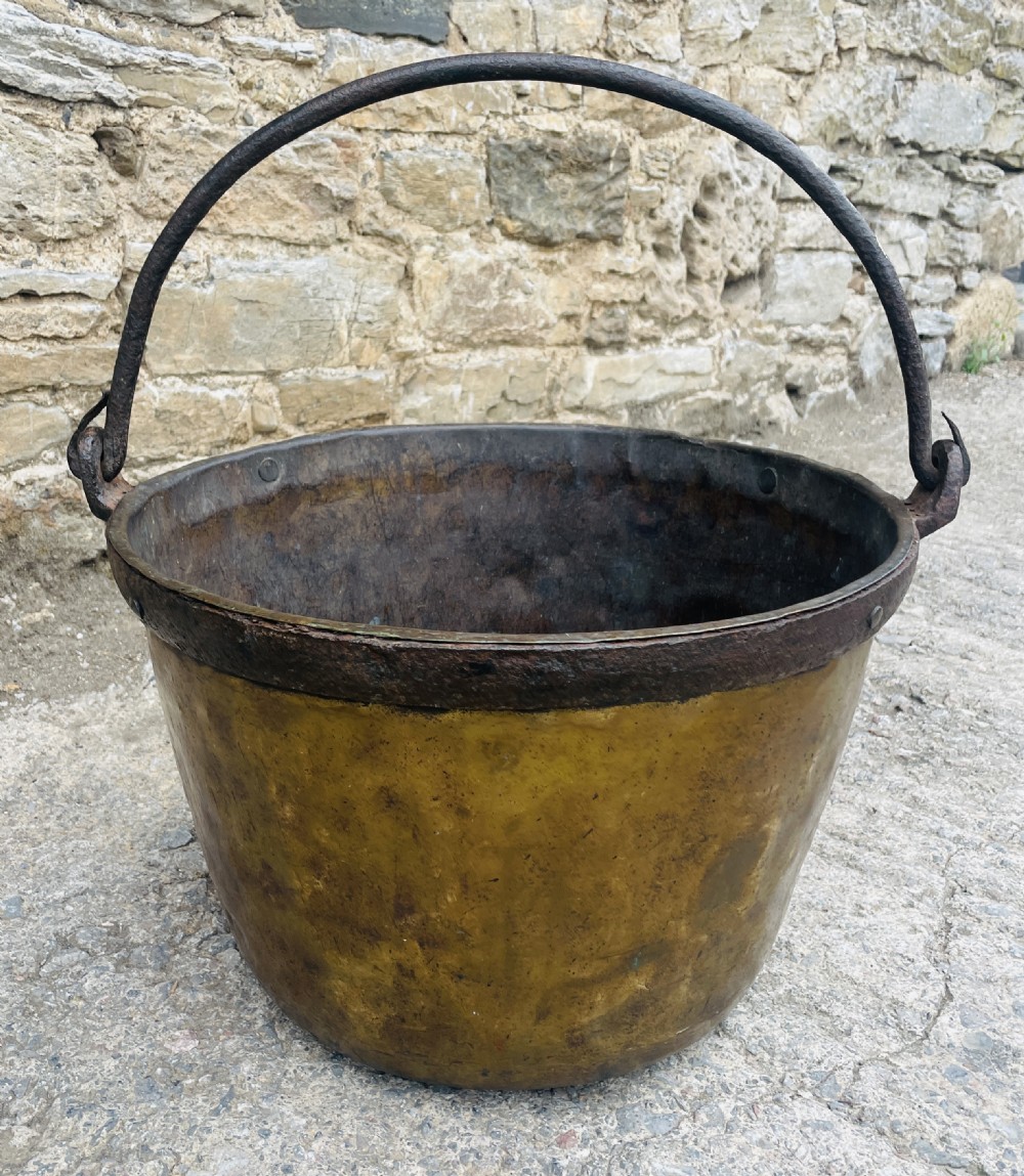 Large Antique Brass Cauldron View XIV