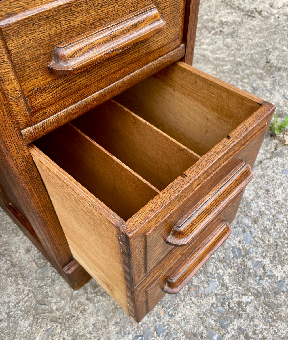 Edwardian Oak Roll Top Tambour Desk View XII