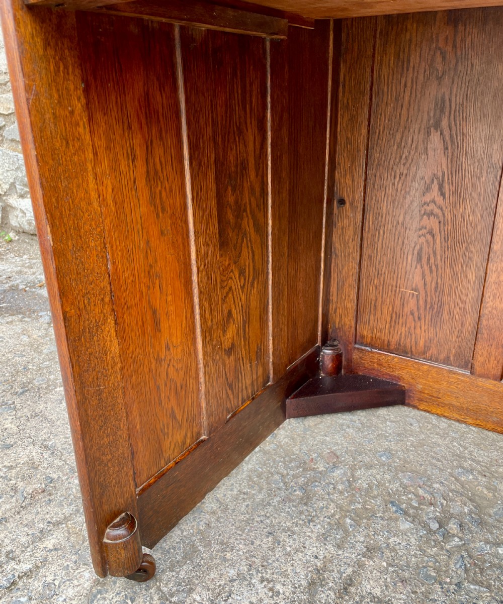 Edwardian Oak Roll Top Tambour Desk View XVI