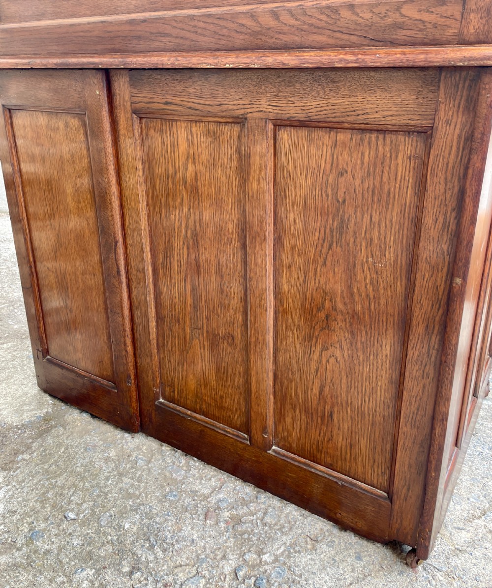 Edwardian Oak Roll Top Tambour Desk View XX