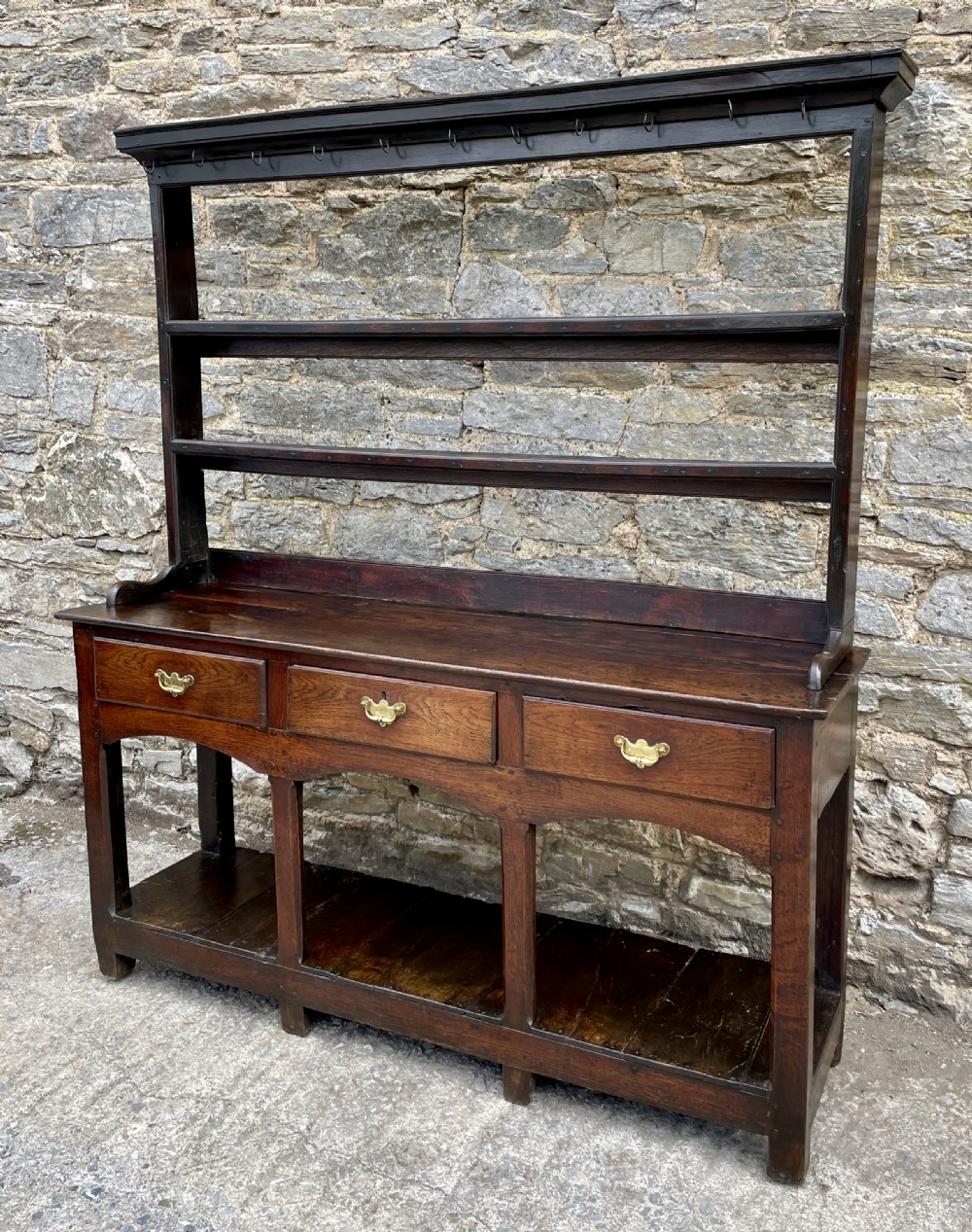 Georgian Oak Potboard Dresser View IV