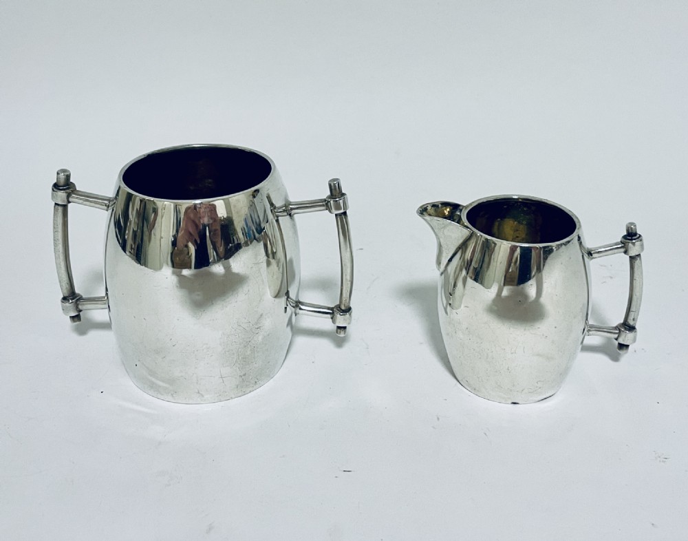 Silver Christopher Dresser Style Milk and Sugar View III