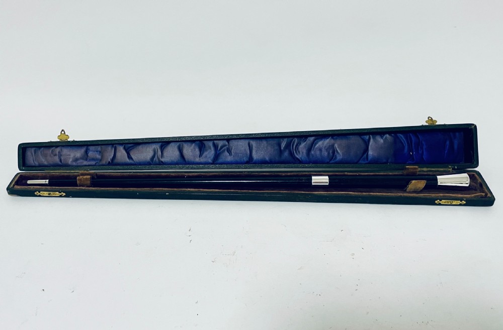 Antique Silver Mounted Ebony Conductors Baton
