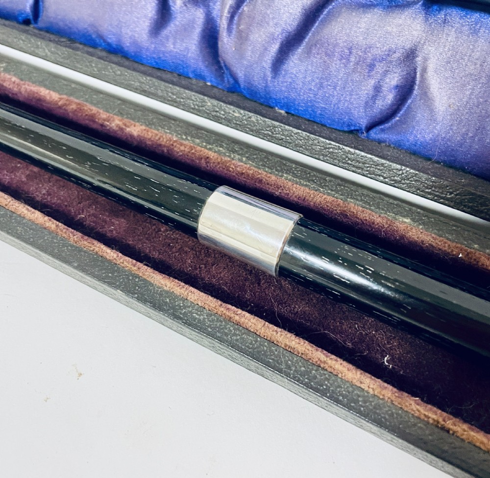 Antique Silver Mounted Ebony Conductors Baton View IV