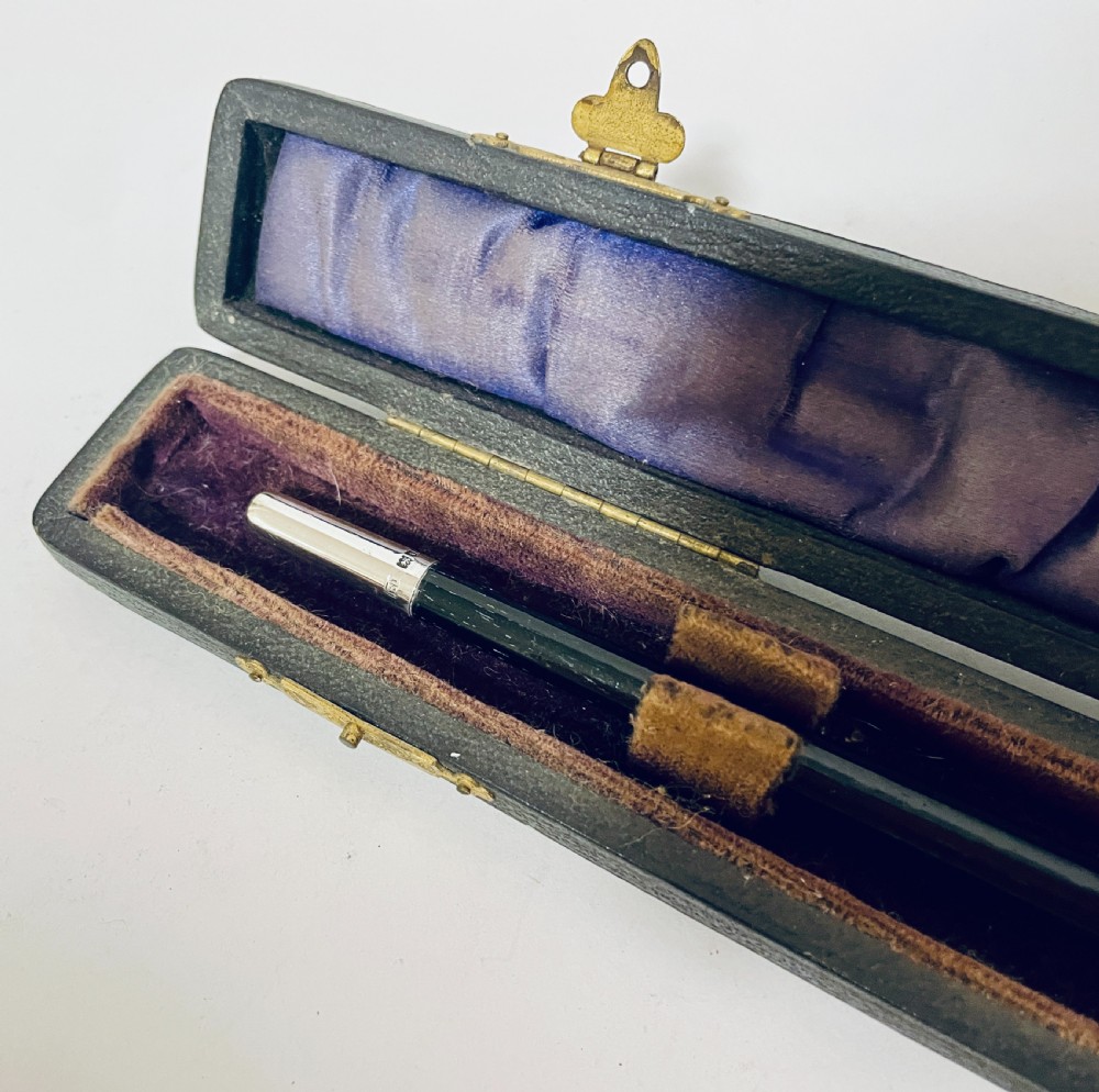 Antique Silver Mounted Ebony Conductors Baton View V