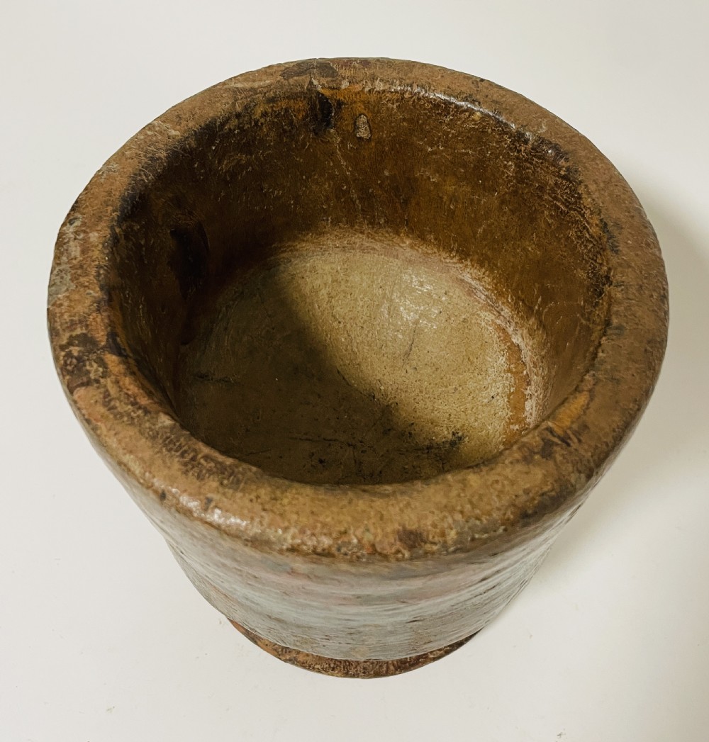 Antique Wooden Pestle and Mortar View III