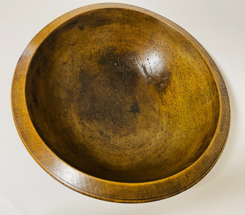 Large Antique Sycamore Dairy Bowl
 View III