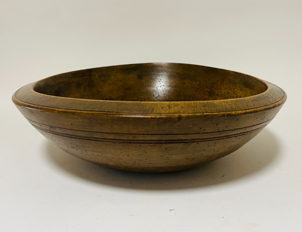 Large Antique Sycamore Dairy Bowl
 View X