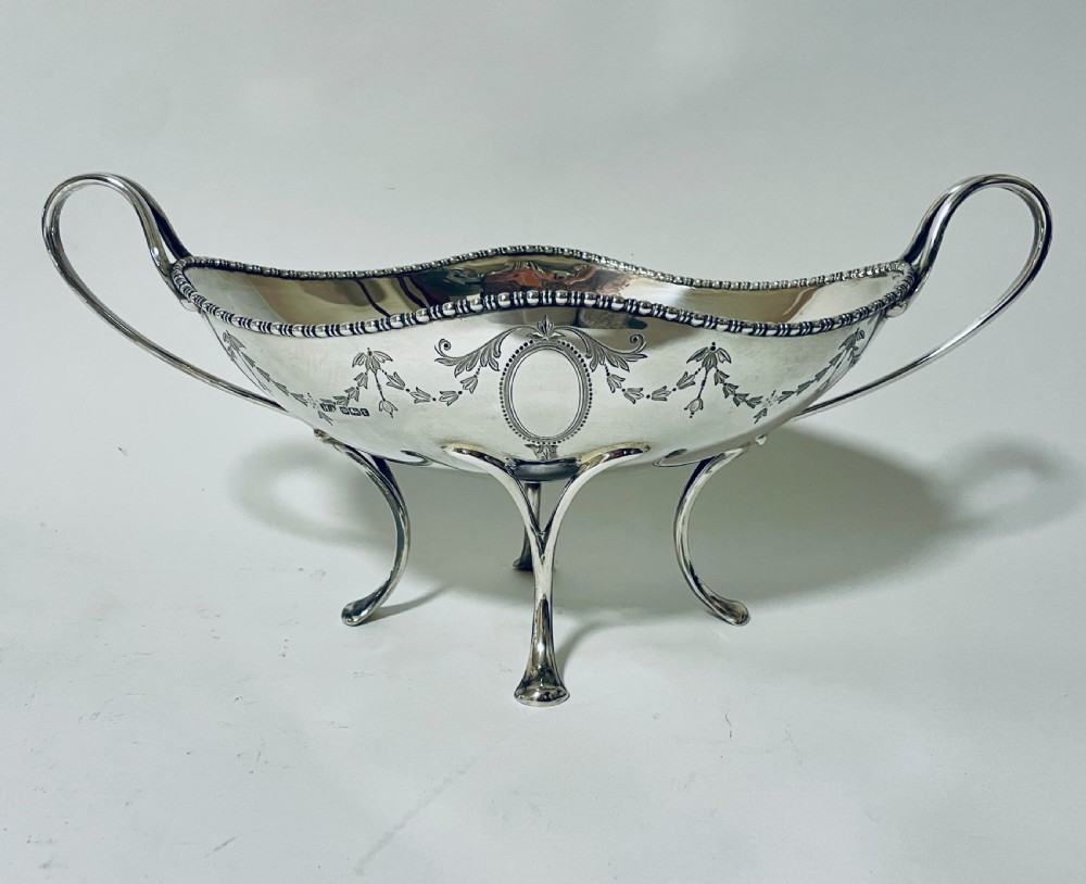 Large Antique Silver Centre Dish View II