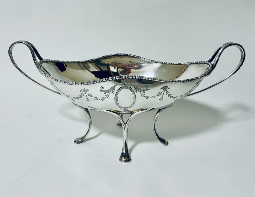 Large Antique Silver Centre Dish View V