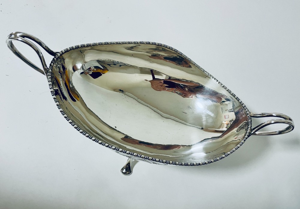 Large Antique Silver Centre Dish View X