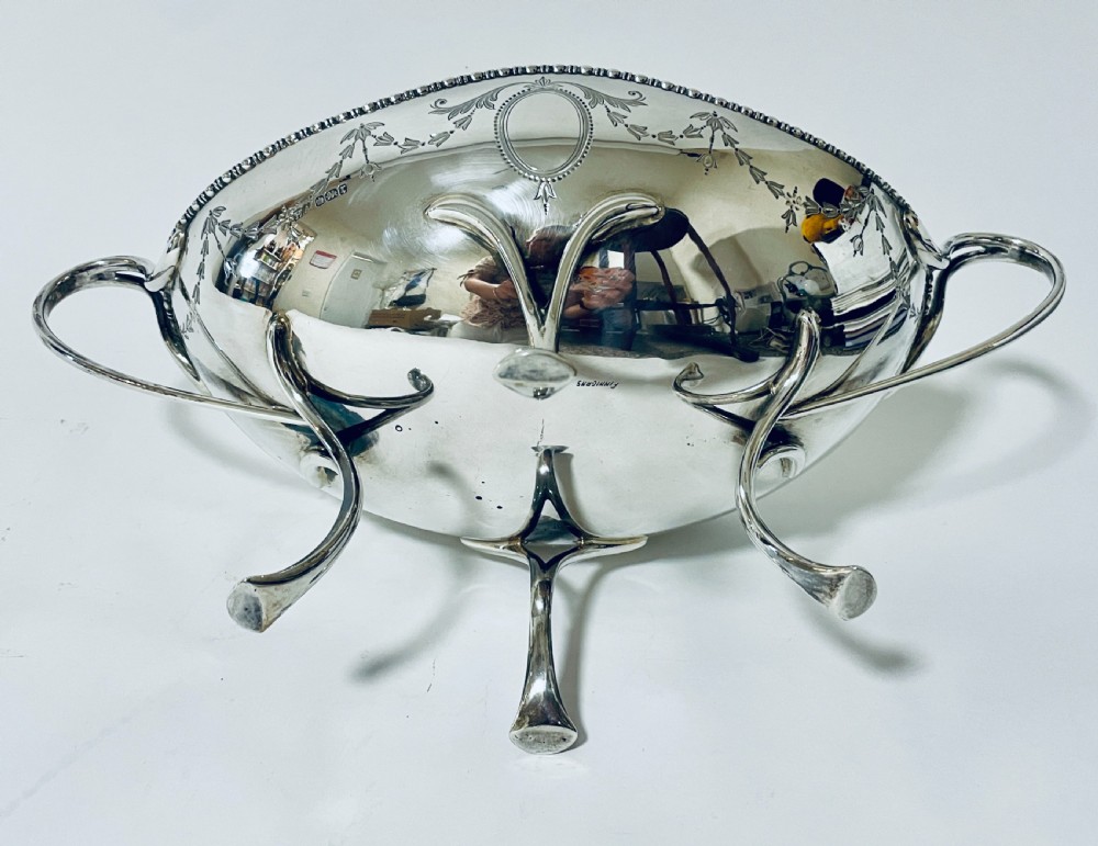 Large Antique Silver Centre Dish View XI