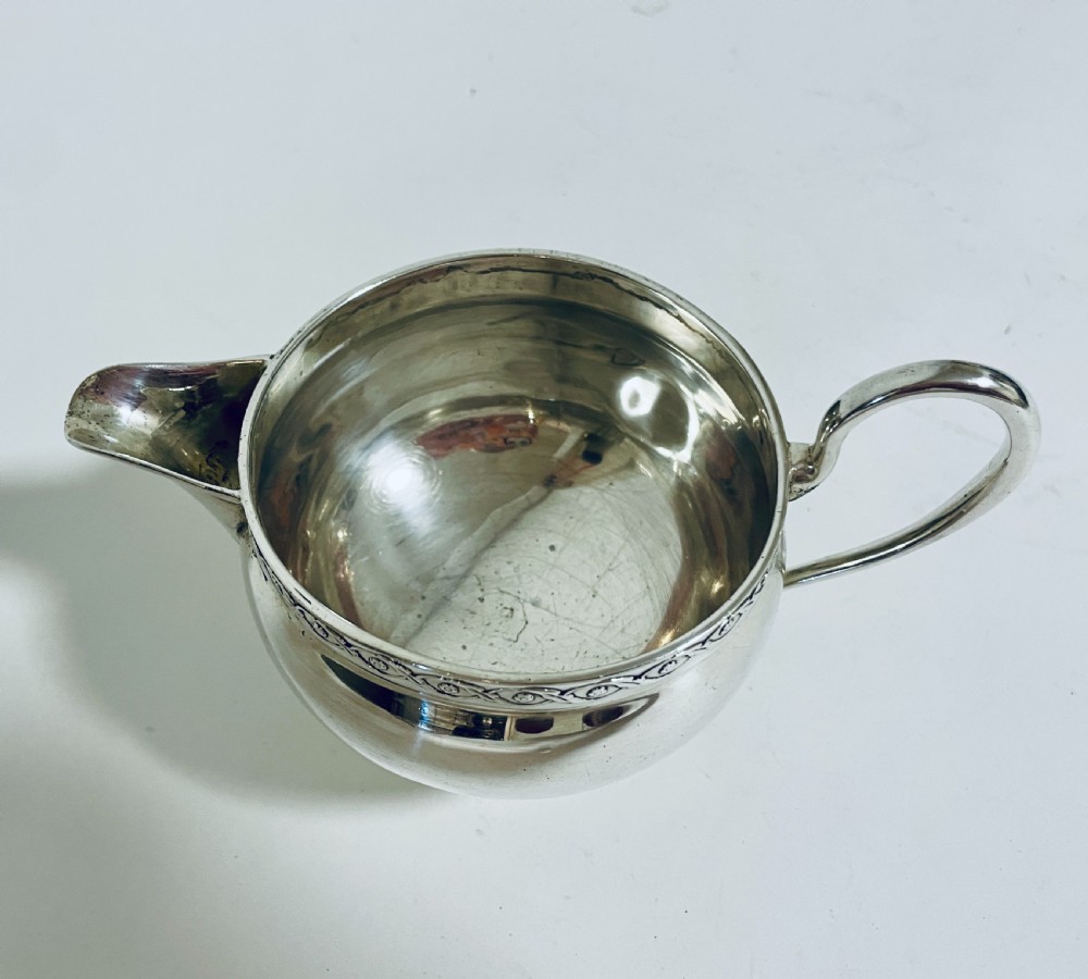 Antique 3 Piece Silver Tea Set View XI