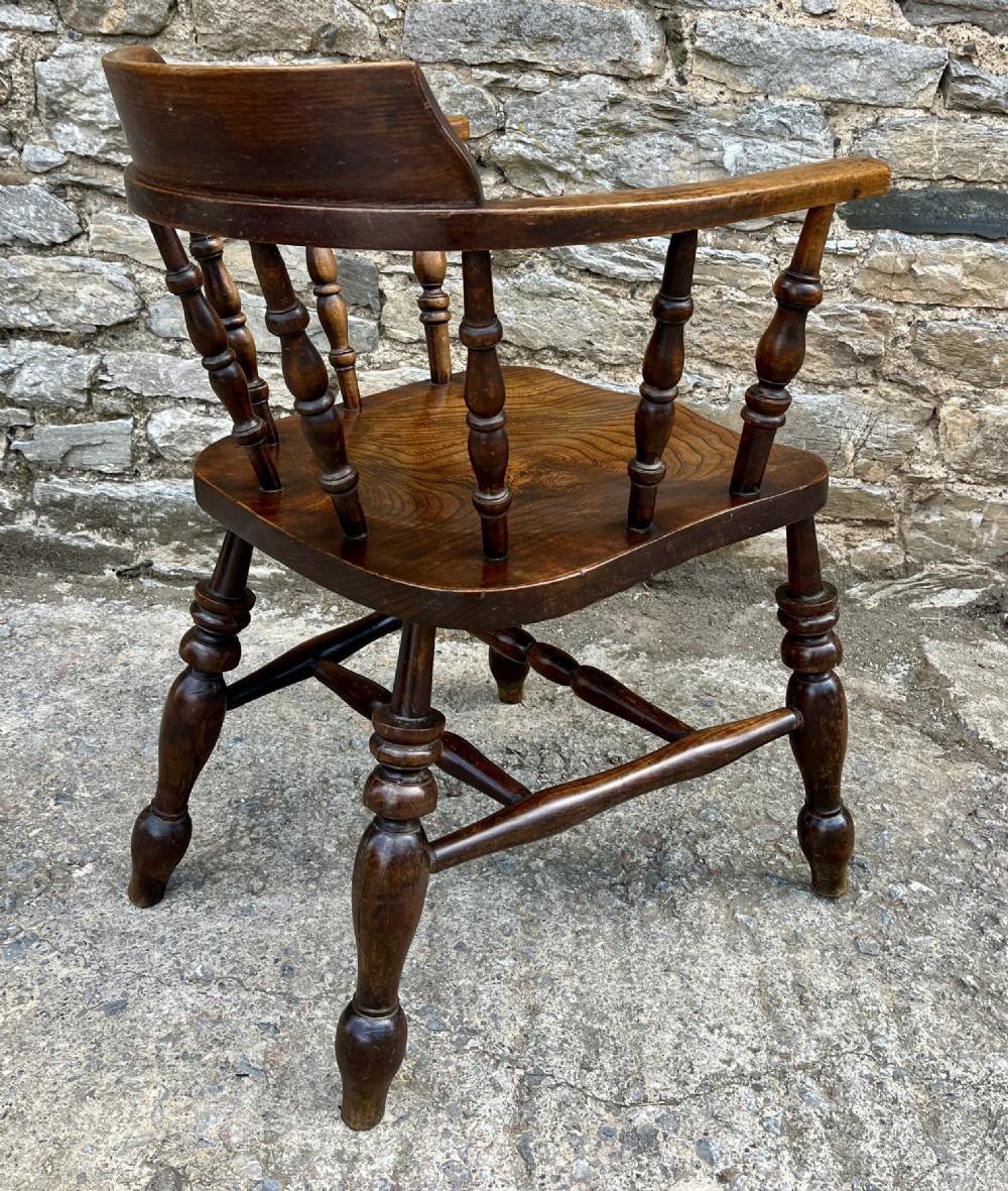 Antique Elm Captains Chair View V
