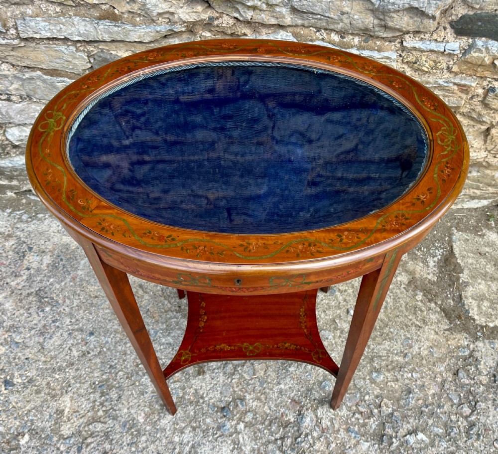 Edwardian Satinwood Bijouterie Display Table View II