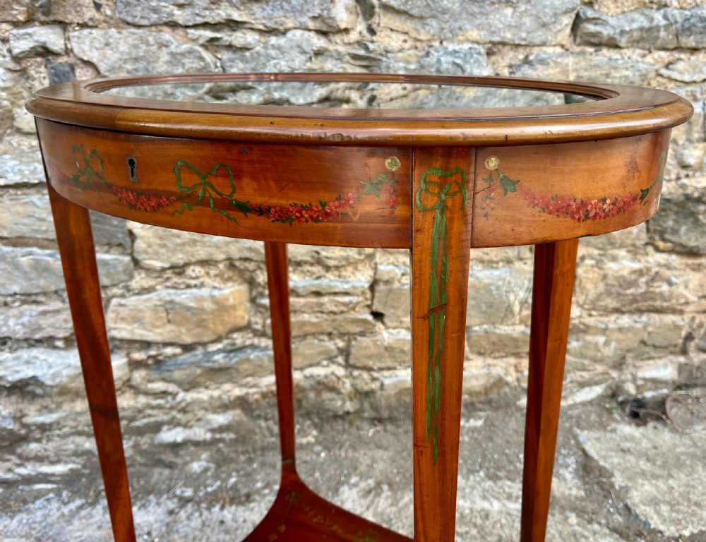 Edwardian Satinwood Bijouterie Display Table View V