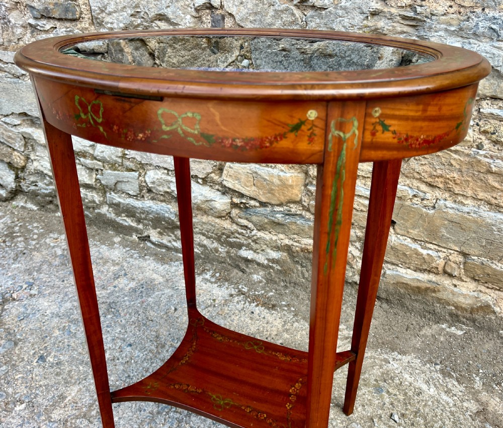 Edwardian Satinwood Bijouterie Display Table View VII