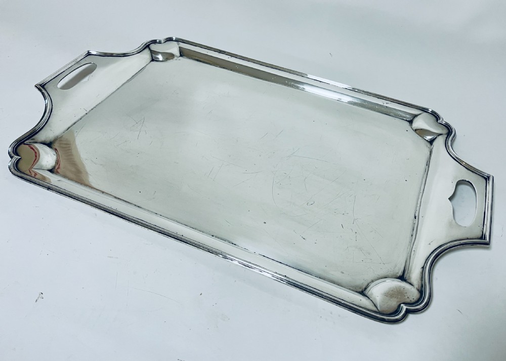 Large Antique Silver Tray View II