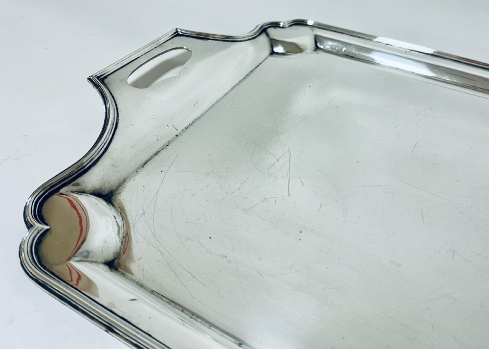 Large Antique Silver Tray View V